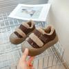 2024 Winter New Children's Shoes Girls Korean Style Lamb Wool Girl Cotton Shoes Thicken Velvet Warm Anti-kick Furry Shoes