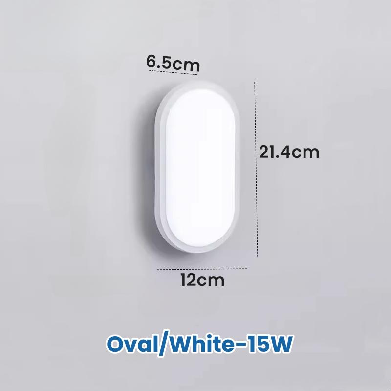 Oval/Square Moistureproof LED Wall Lamp 15W/20W Surface Mounted Bathroom Sconce Waterproof Balcony Garden Outdoor Ceiling Lights