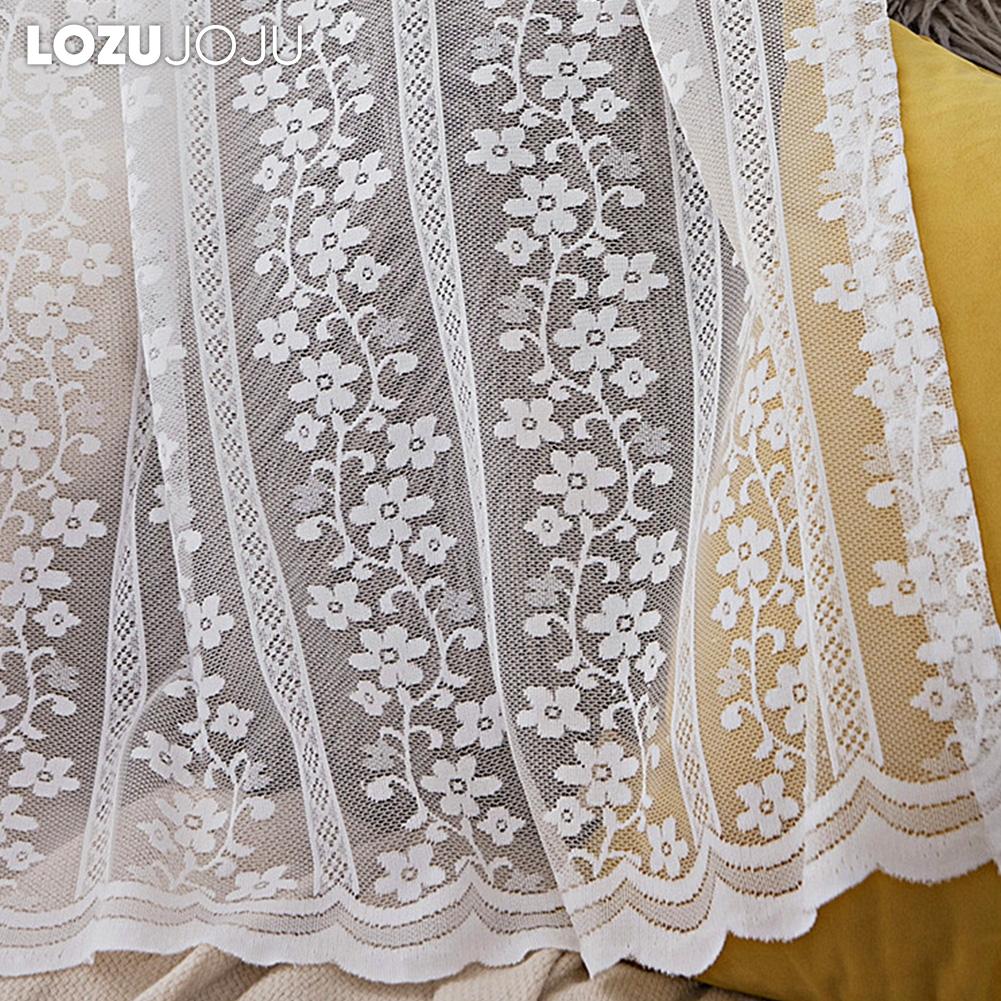 1PC LOZUJOJU 10-20% Light Blocking French Lace Warp Knitted Sheer Curtain for Living Room Bedroom Balcony Home Decor
