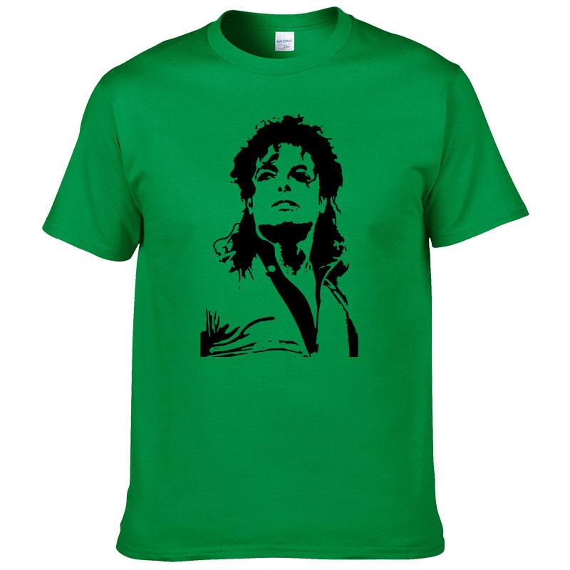 Sommer Michael Jackson T-Shirt Herren Hip Hop Baumwolle Bedruckt Kurzarm Rundhals T-Shirt Tees #228