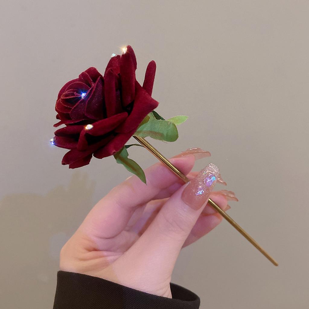 Chinese Style Vintage Hairpin Elegant Flower Vine Jade Stone Hair Stick Hanfu Cheongsam Evening Dress Hair Decor Accessories