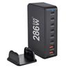 Multiports Charging Station with 286W Output, 6 USB C and 2 USB Slot Desktop Charging Holder Stand for Tablet Phones