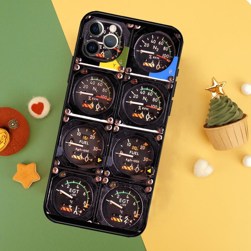 Aircraft Cockpit Dashboard Phone Case For iPhone 14 16 15 12 11 13 Pro Max X XR XS Max 7 8 Plus 12 13 Mini Cover Coque