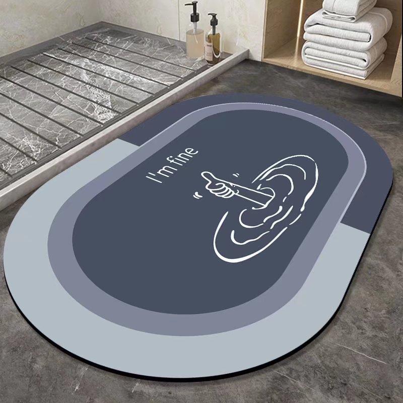 Tappetino per Pavimento in Fango Diatomaceo Morbido di Lusso Leggero, Zerbino, Tappetino Antiscivolo per Bagno, Tappetino Assorbente per Piedi da Porta Bagno, Tappetino a Rapida Asciugatura