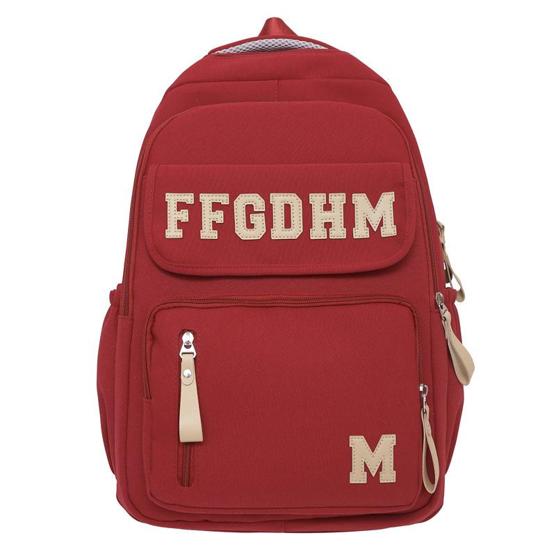 

Рюкзак для учеников средней и старшей школы, повседневный школьный портфель, новый, большой вместимости, простой, трендовый, парный, рюкзак для компьютера красный