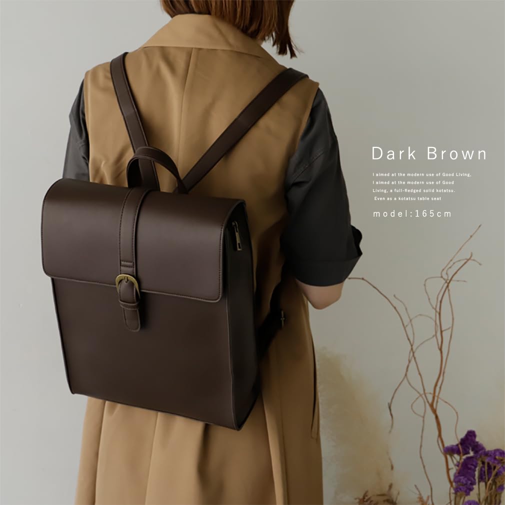 VITAFELICE Women's Satchel Backpack Inb-10006p (Dark Brown)