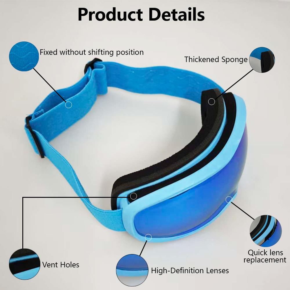 Best-selling Adult Ski Spherical Sunglasses, Outdoor Mountaineering Goggles, Anti-fog and Windproof Double-layer Ski Goggles