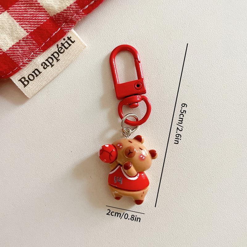 1-50pcs Kawaii Mini Capybara Keychains Cartoon Capybara Bright Bag Phone Keychains Cute Car Pendant Decoration Gift Keyring