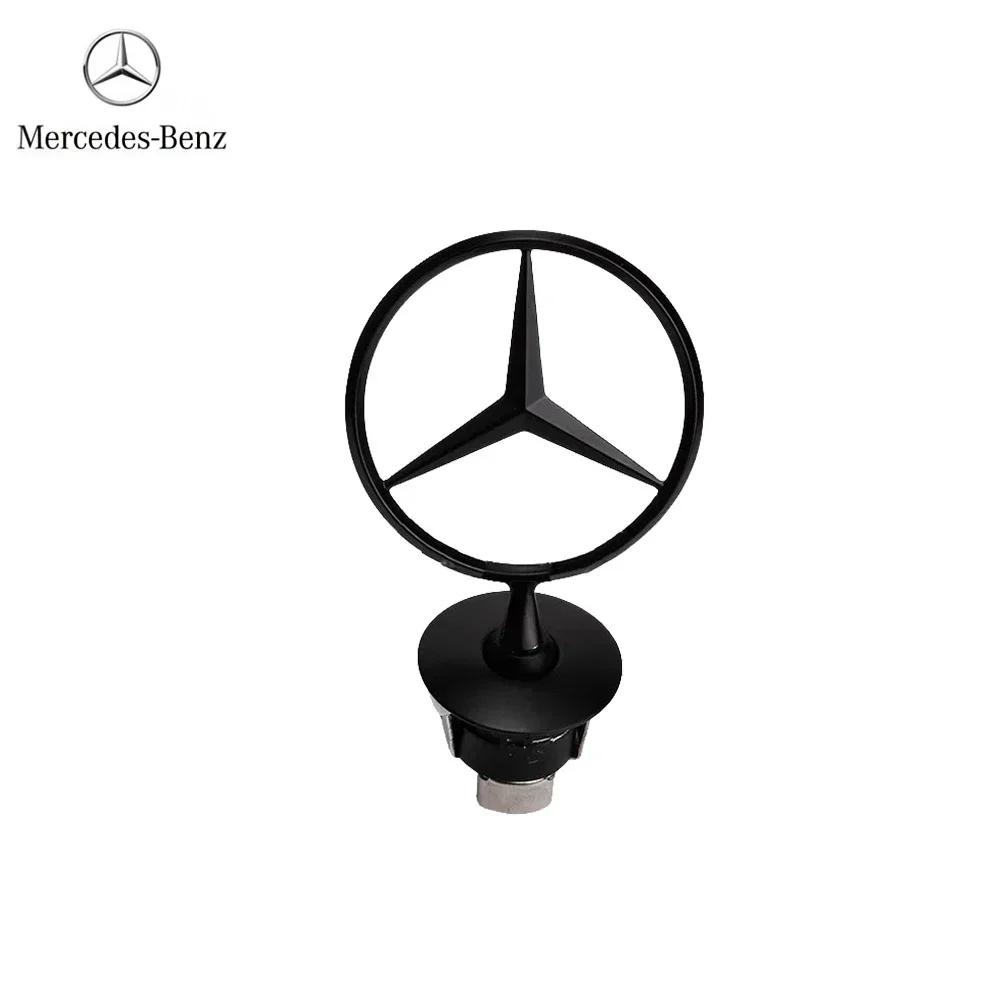 

Hots 1Pcs Car Front Bonnet Logo Emblem Zinc Alloy Decorate Badge For Mercedes Benz W204 W220 C180 C200 E260 E300L Auto Accesso чёрный