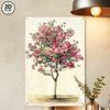 Vintage Botanical Flower Tree Metal Wall Art Rustic Tin Sign For Home Bar Decor 8x12 Inch Plaque