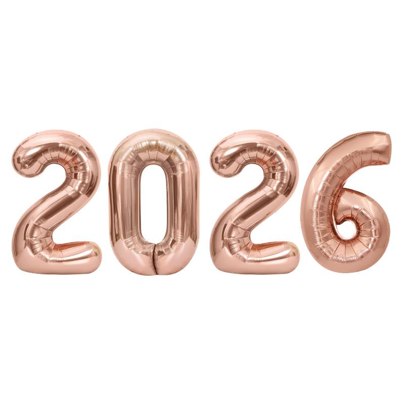 

2026 Цифри Фольговані Кулі З Новим Роком Вечірка Декорація Реквізит для Фотобудки Приладдя Різдво Домашній Декор Навідад 2026