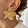 Retro Gold Stainless Steel Butterfly Flower Earrings