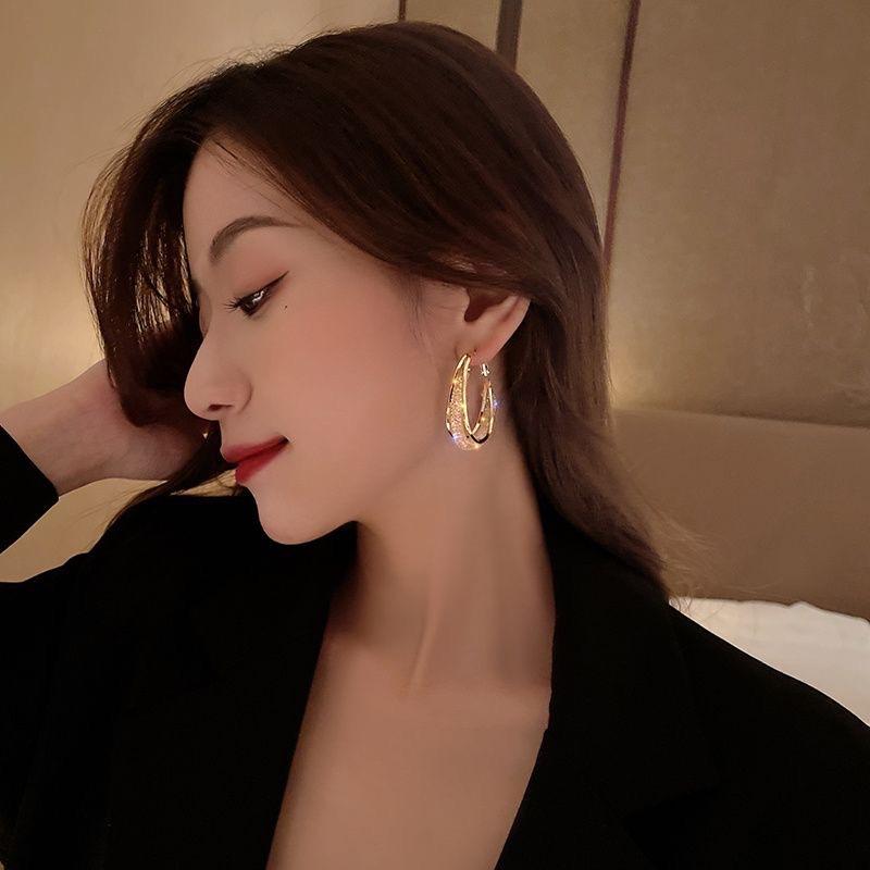 

Женские серьги с кристаллической сеткой Модные серьги