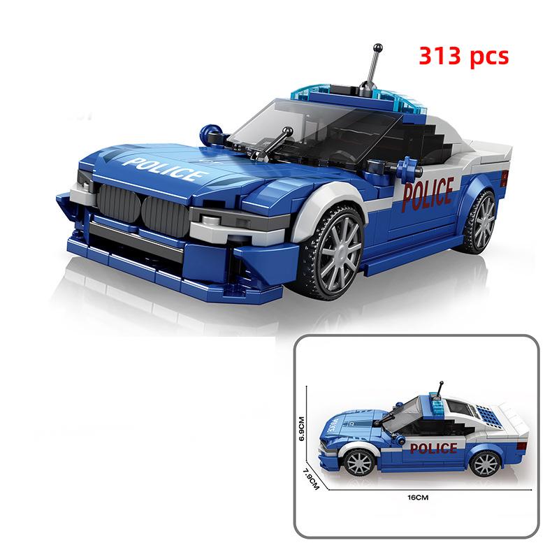 City Technical Car Speed  Racing Car Building Blocks Sports Police Car Pick Up MOC Creative Vehicle Toys