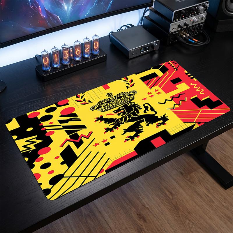 Belgium Football Crest Mouse Pad, Extended Non Slip Rubber Desk Mat for Gaming Office Laptop Fan Gift