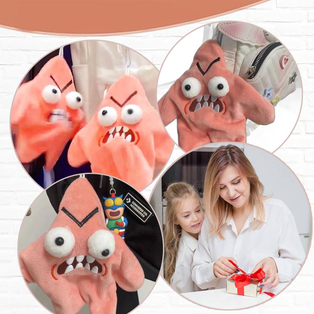 Angry Starfish Plush Toy, Moving Angry Starfish Keychain Mascot, Fun Stress Reliever, Starfish Stuffed Animal, Hanging Toy, Cute Shooting Star, Cute