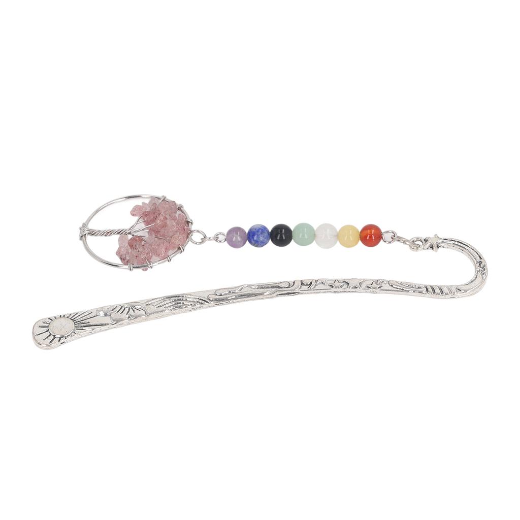 Segnalibro Albero di Pietra Decorativo Squisito Curativo 7 Chakra Segnalibro in Metallo per Insegnanti Studenti Donne