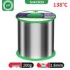 Environmentally Friendly Lead-Free Low-Temp Solder Wire, Rosin Flux Core, Tin Bismuth, Solid Core, Melts at 138°C, Sn42Bi58.