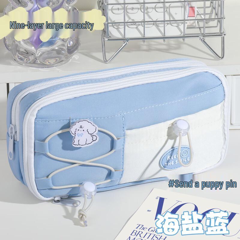 Large Capacity Drawstring Canvas Pencil Pouch