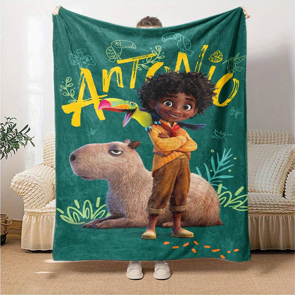 Antonio Capybara Adventure Flannel Blanket Super Soft Warm Cozy Blanket For Sofa Bed Office Travel Allseason Home Decor Gift