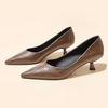 Kitten Heel Comfortable Work Shoes Women's New Women's Pointed Toe Stiletto Heel High Heel Single Shoes Without Tiredness