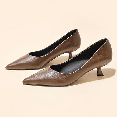 Scarpe da Lavoro Comode con Tacco Basso da Gatta Nuove Scarpe Singole da Donna a Punta con Tacco Stiletto Alto Senza Affaticamento