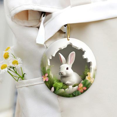 Auto Innenanhänger Oster-Themen Kaninchen Design Hängender Schmuck Auto Tasche Wohnraum Tasche Heimdeko