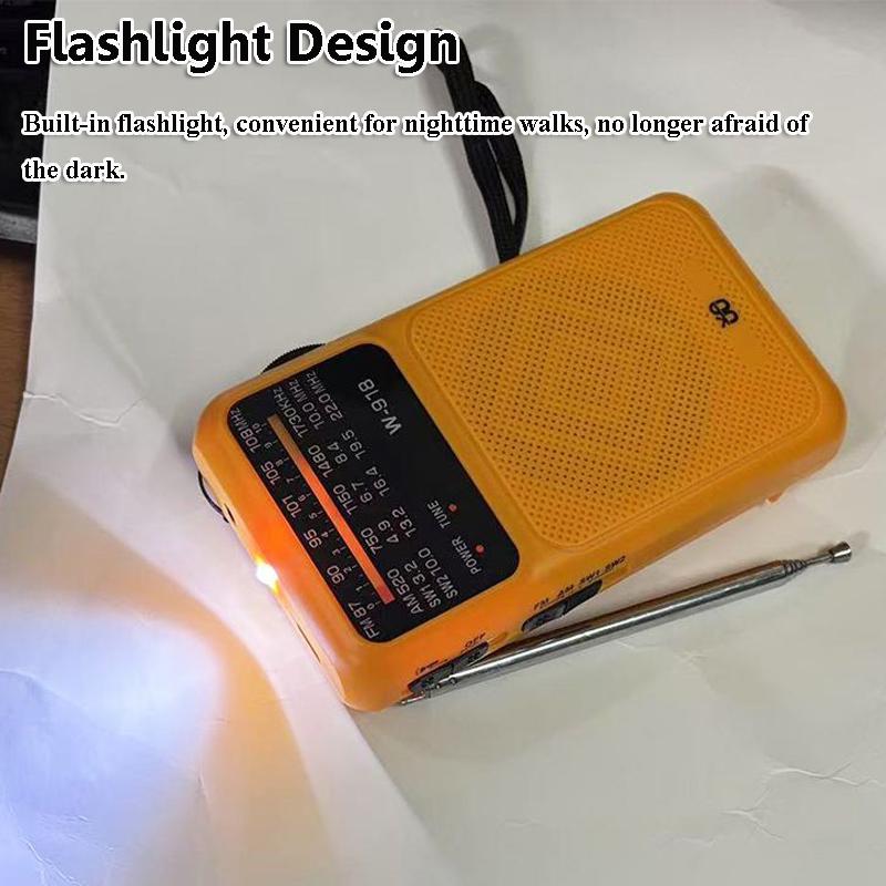 Mini Pocket DSP Radio Best Reception FM AM SW Radios Receiver with Flashlight Loudspeaker 3.5mm Headset Jack Rechargeable Radio