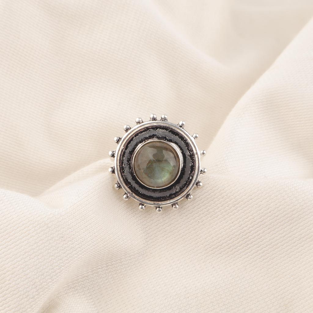 Labradorit Edelsteinring, Handgefertigter Wunderschöner Schmuck, 925 Massiver Sterlingsilberring, Attraktiver Silberring Geschenk Für Frauen