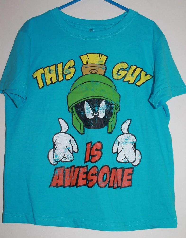 

Looney Tunes Marvin The Martian Character Blue TShirt Kids Size 6 BNWT Unisex T-Shirt S