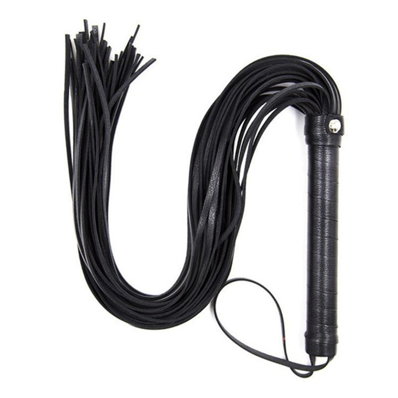 Vysoce kvalitní pu Leather Pimp Whip Závodní jízda Crop Party Flogger Pouta na ruce Queen Black Horse Riding Whip