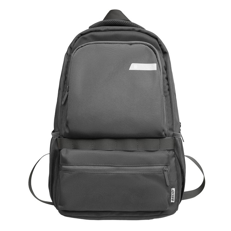 Men Solid Color Backpack Large Capacity Computer Bag Travel Couple Backpack Student Schoolbag