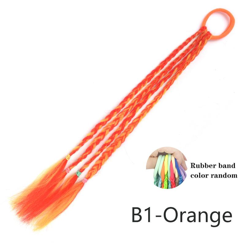 Colored Hair Extensions for Kids Ponytail Hair Accessories Clip In Ponytail with Rubber Bands for Women Synthetic Hair Pieces