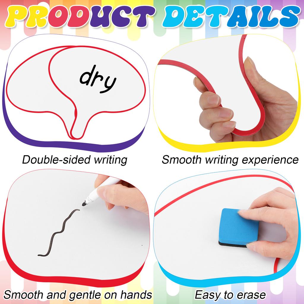 12 Pack Dry Erase Answer Paddles Colorful Handheld Double Sided Paddles