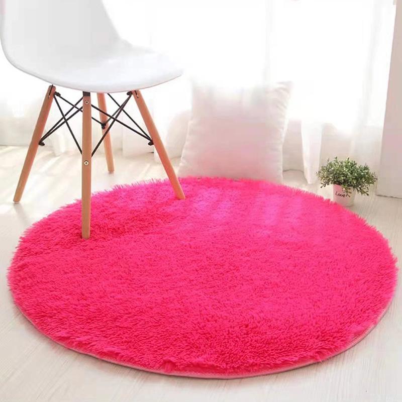 Einfache kreisförmige Matte Wohnzimmer Schlafzimmer Badezimmertür Rutschfeste dicke Kaschmirimitat Teppich Fußmatte