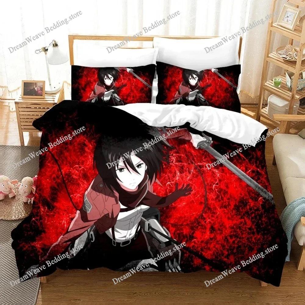 3D Printed Anime Attack on Titan Bedding Set Duvet Cover Bedroom Comforter Single Twin King _Size Quilt Cover Home Textiles