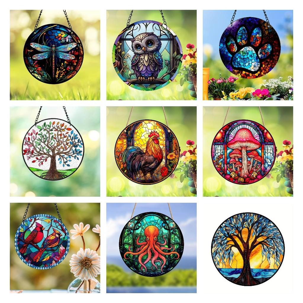 Tree 3d Of Life Dreamcatcher Halloween Acrylic Home Decoration Hanging Sign Door