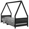 Kids Bed Black 80x200 cm Solid Pine Wood