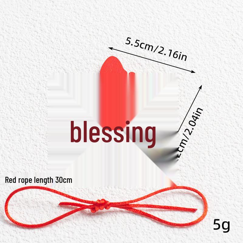 Chinese Style Wooden Double Happiness Pendant - Gold-Toned Wedding Room Ornament