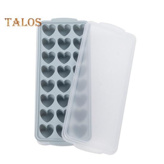 Ice Grid Mould Heart-shaped Ice Lattice Mold with Lid Stackable Easy To Remove Food Grade Silicone Tray Ice Cube Maker