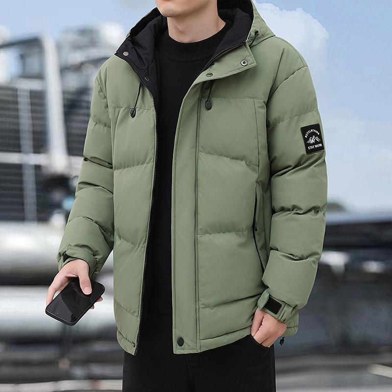 Men's Thickened Loose Trendy and Fashionable Warm Cotton Jacket Hooded Large Cotton Jacket Winter Windproof Jacket