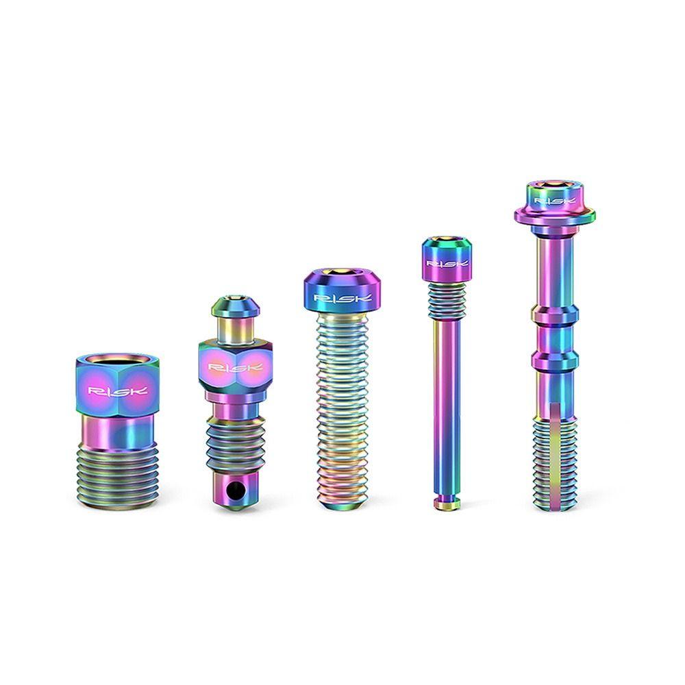 1 Set Titanium Alloy Bicycle Oil Disc Screws Multicolor Gold Disc Brake Screws Road Bike