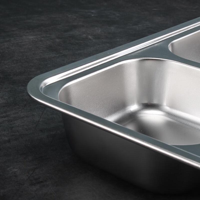 ZISIZ 304 Stainless Steel Divided Cafeteria Plate