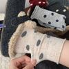 Cute Polka Dot Socks Women'S Season Wool Mid-Tube Socks Dot Yarn Thickened Warm Socks Rolled Hem Stacked Socks