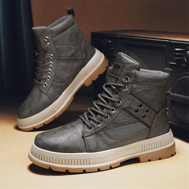 WinterBoots Men Casual High Top Shoes Sneakers Motorcycle Roman Ankle Boots Men British Style Outdoor Sneakers Punk Botas Hombre