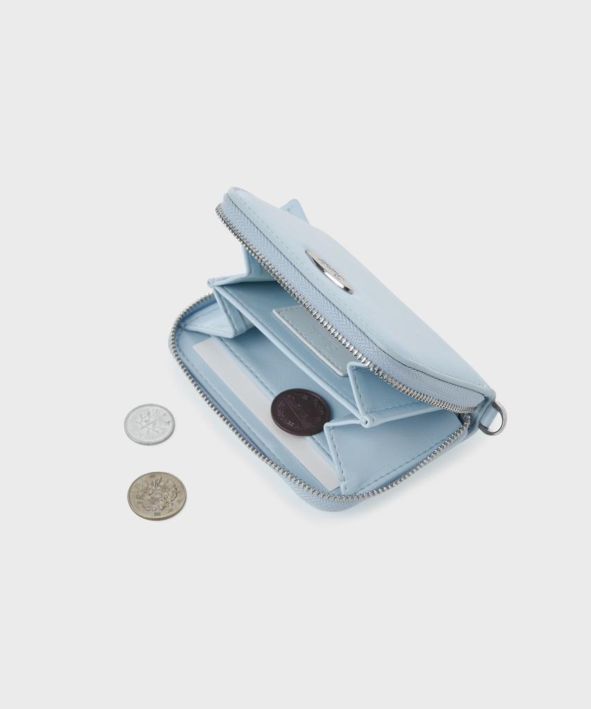 Sunlit Mini Zipper Wallet (Fog Blue)