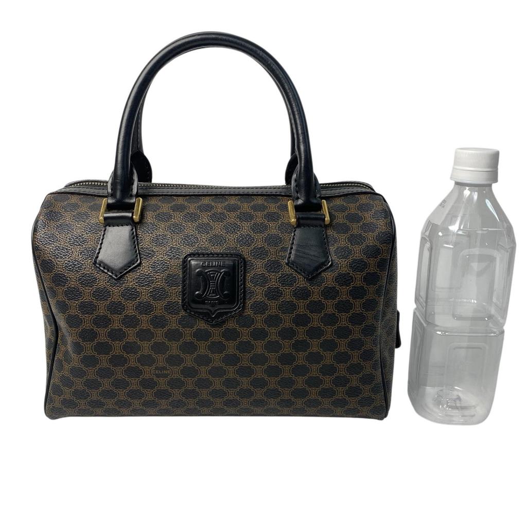 Gebrauchte CELINE Boston Tasche schwarz/braunes Leder Damen