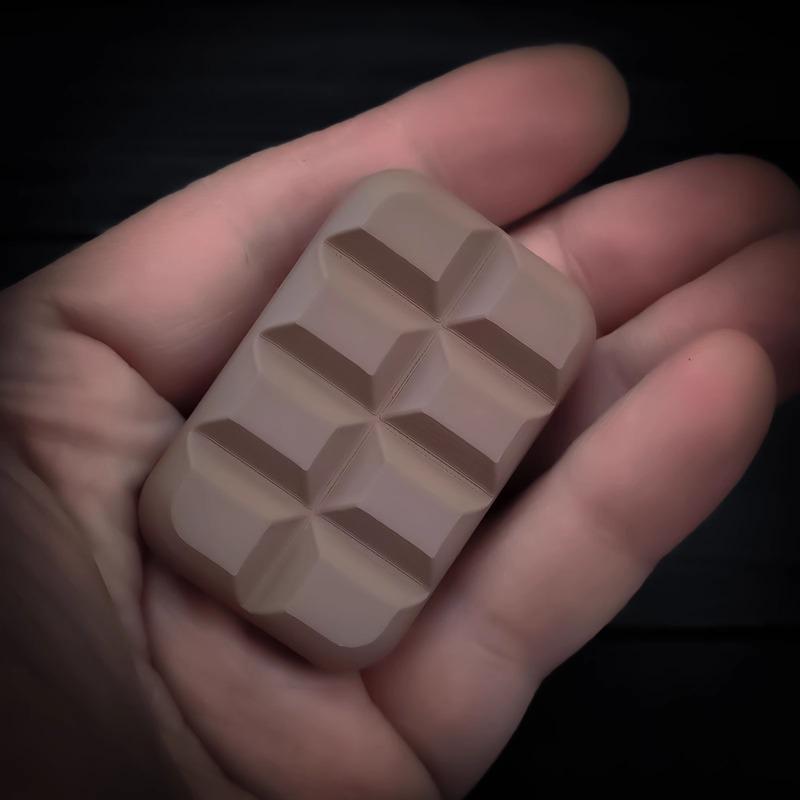 3D-gedruckte Schokoladen-Magnet-Schiebekarte Fidget EDC Mechanischer Schieber Druckplatte Haptische Münze Sensorisches Stressabbau Spielzeug