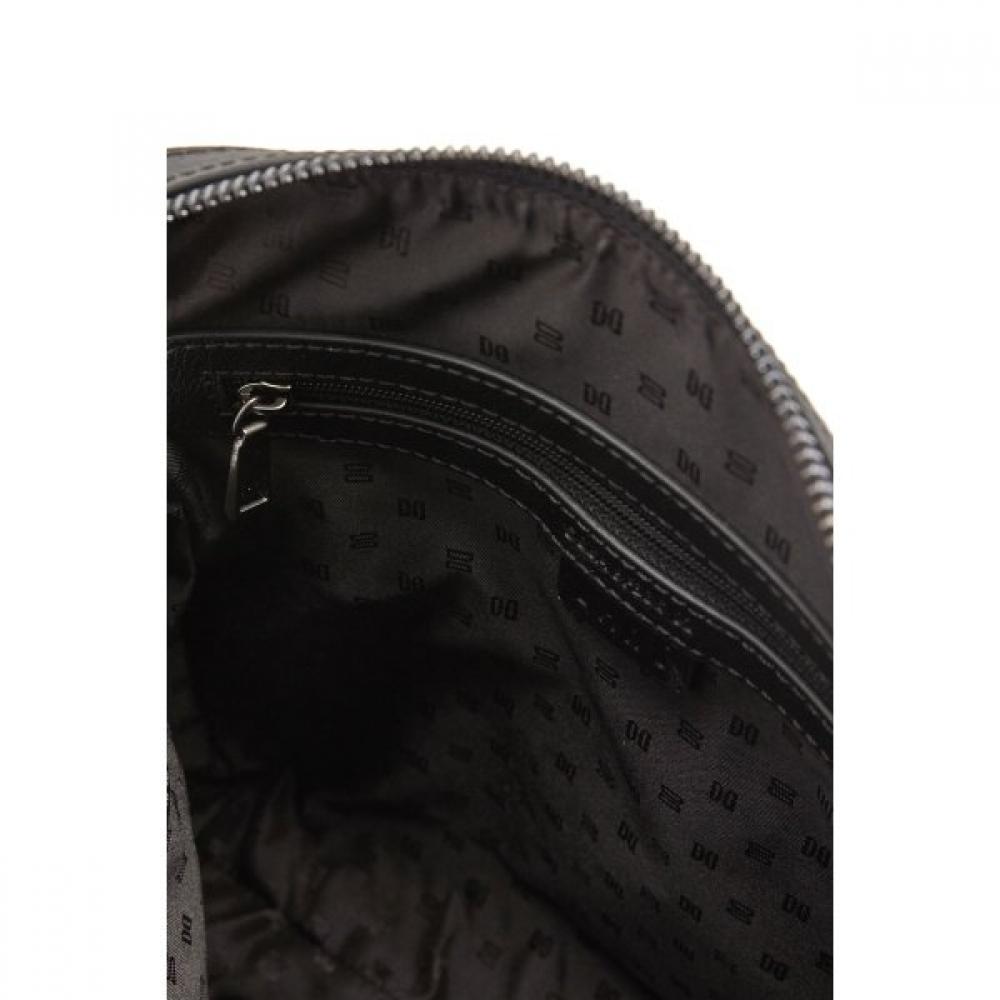 Daks Black Leather Pocket Zipper Crossbody Bag Dbba2f336bk