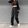 New Summer Draped Casual Pants for Women Black Versatile Drawstring Straight Trousers Loose Wide-leg Pants